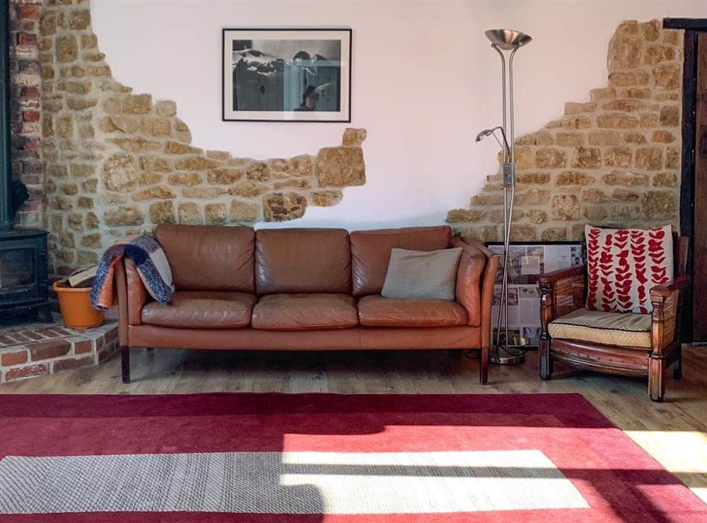 Living room at Felthams Cottage in Horsington Marsh, near Templecombe, Somerset