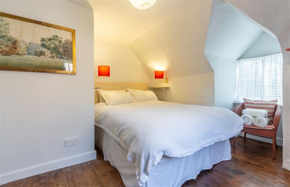 Bedroom with double bed and views to the front of Fenwick Cottage at Fenwick Cottage, Higham
