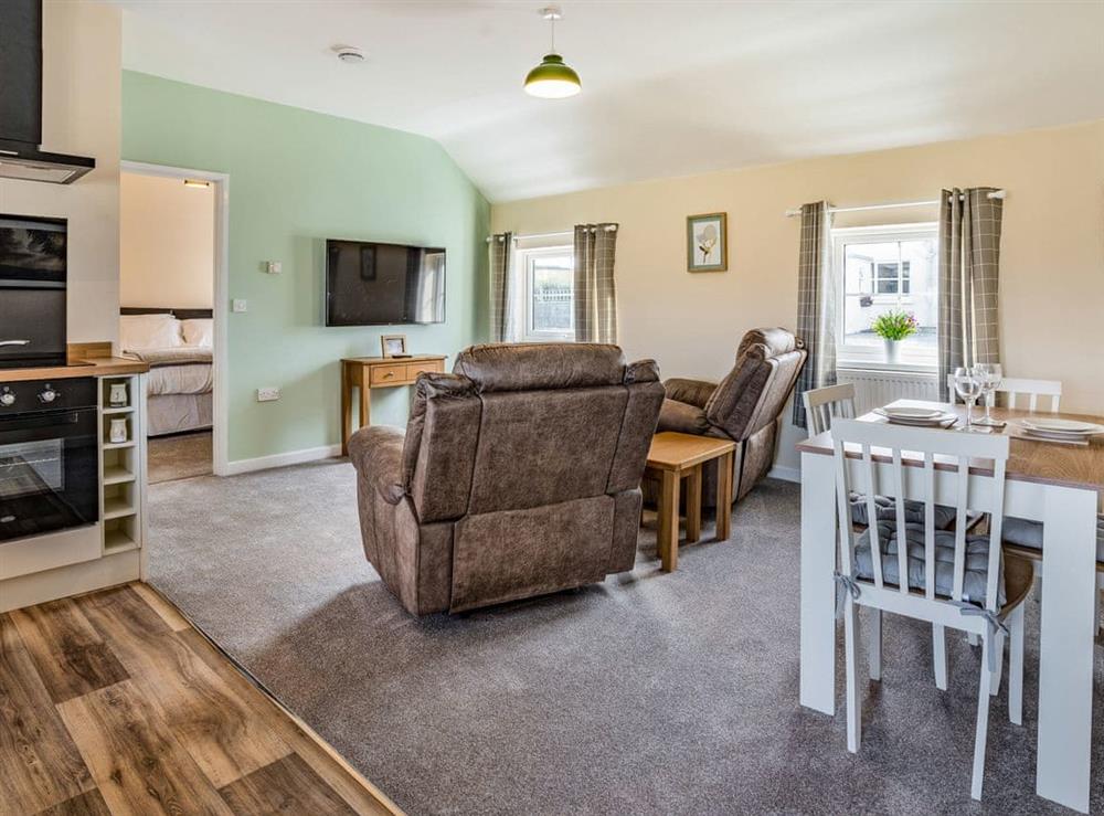 Open plan living space at Fern Cottage in Red Roses, near Pendine, Dyfed