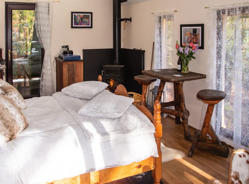 Open plan living space at Fern Hill Lodge in Beaworthy, Devon