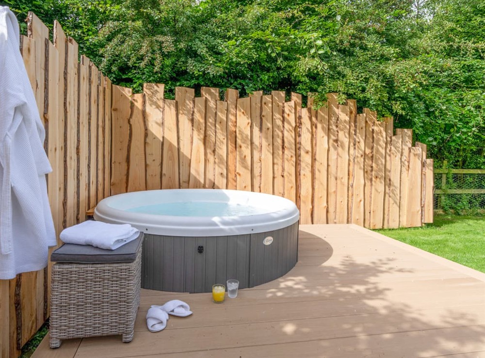 Hot tub at Fern Lodge in Chichester, West Sussex