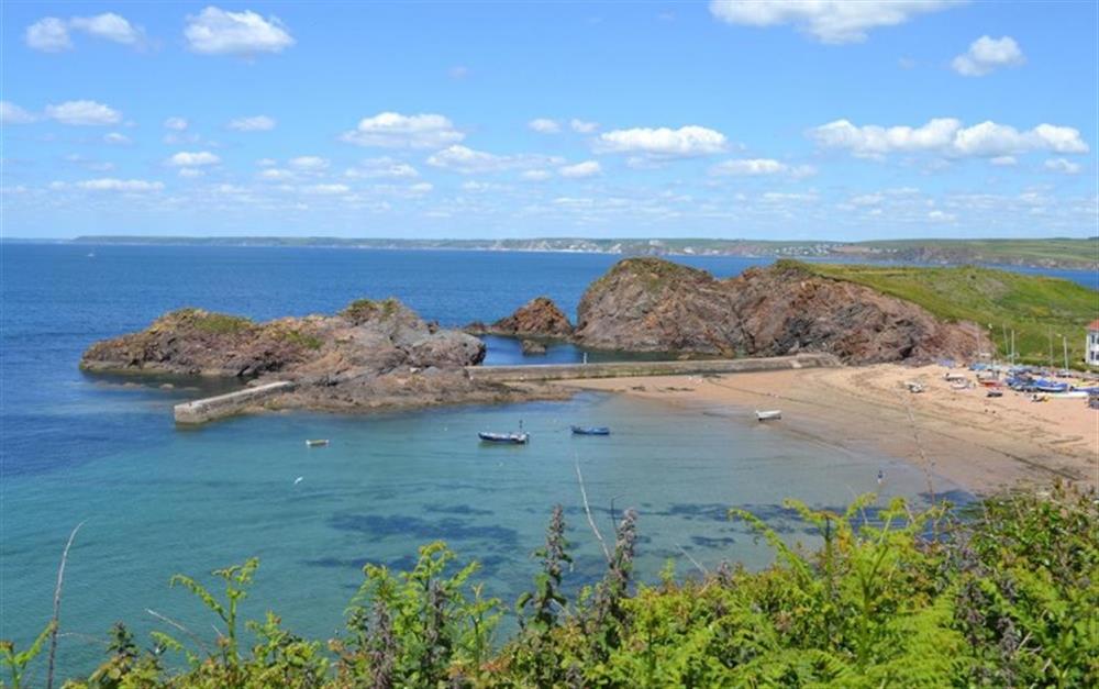 View of Hope Cove bay, just a short walk from the apartment at Fern Lodge Garden Apartment in Hope Cove