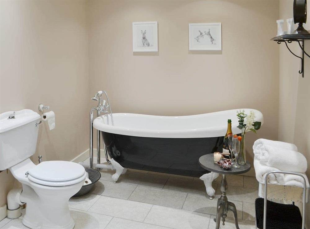 Romantic bathroom at Ferncliffe Cottage in Thropton, near Morpeth, Northumbria, Northumberland