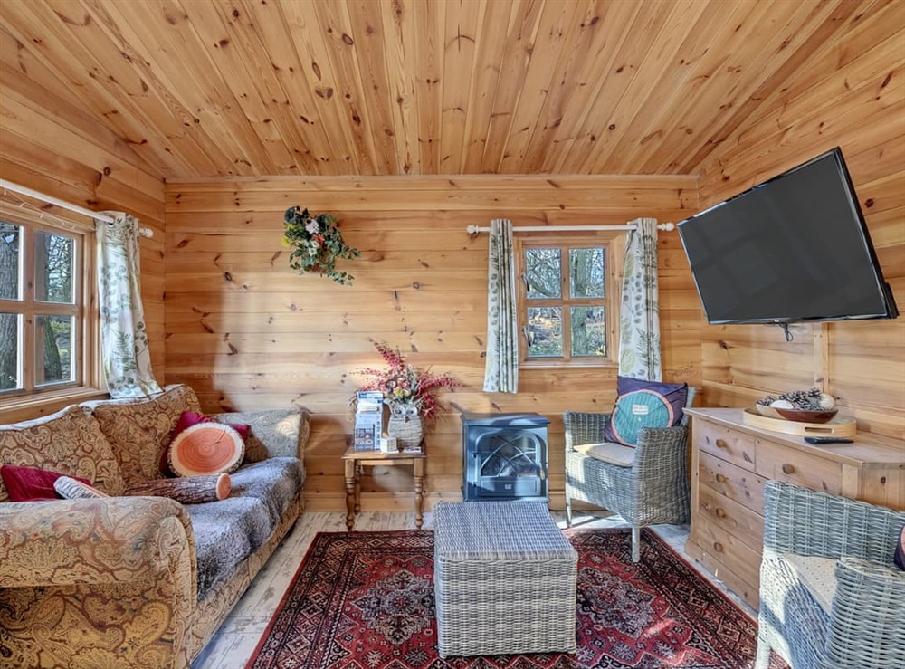 Living area at Fernfield Lodge in West Stow, Suffolk