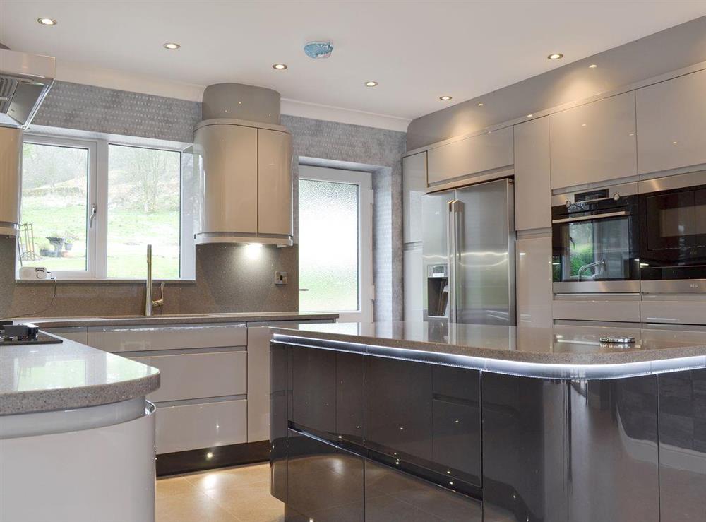 Contemporary kitchen at Fernhill Cottage in Oxenhope, near Haworth, West Yorkshire