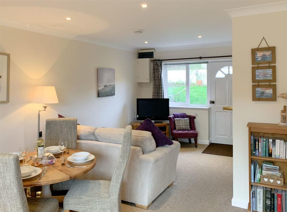 Open plan living space at Fernhill Retreat in Charmouth, Dorset