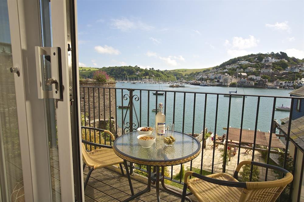 Balcony with excellent views directly over the Lower Ferry area of the river, across to Kingswear and out to sea at Ferry View (Dartmouth) in South Town, Dartmouth
