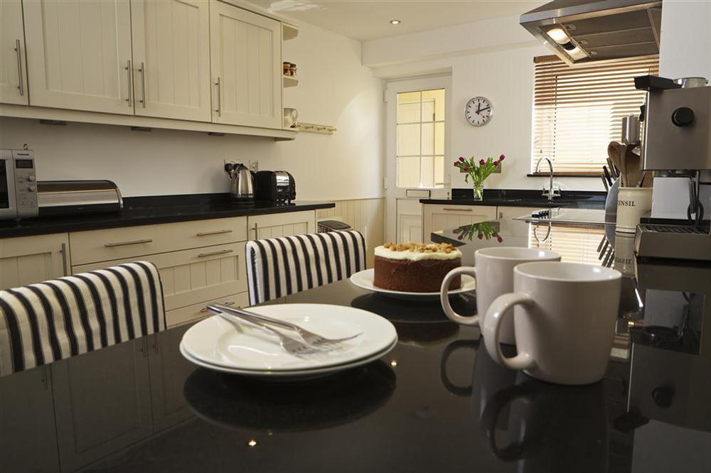 Modern well equipped kitchen at Ferrycot in East Portlem'th, Salcombe