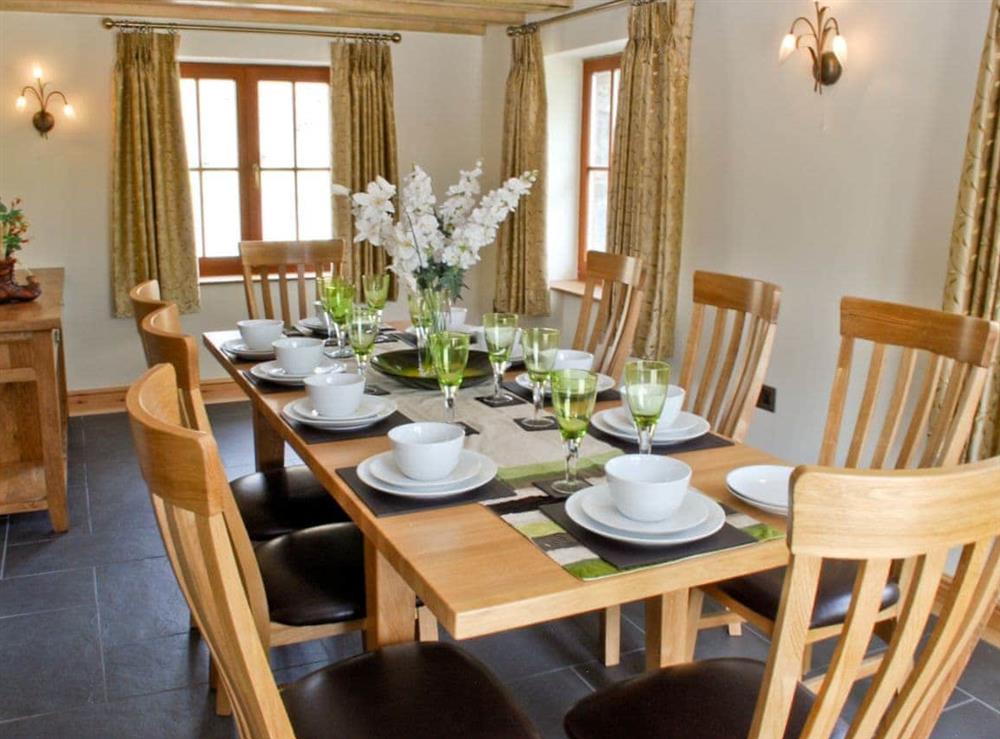 Dining room at Ffynnon Meredydd Farm House in Mydroilyn, near Aberaeron, Ceredigion., Dyfed