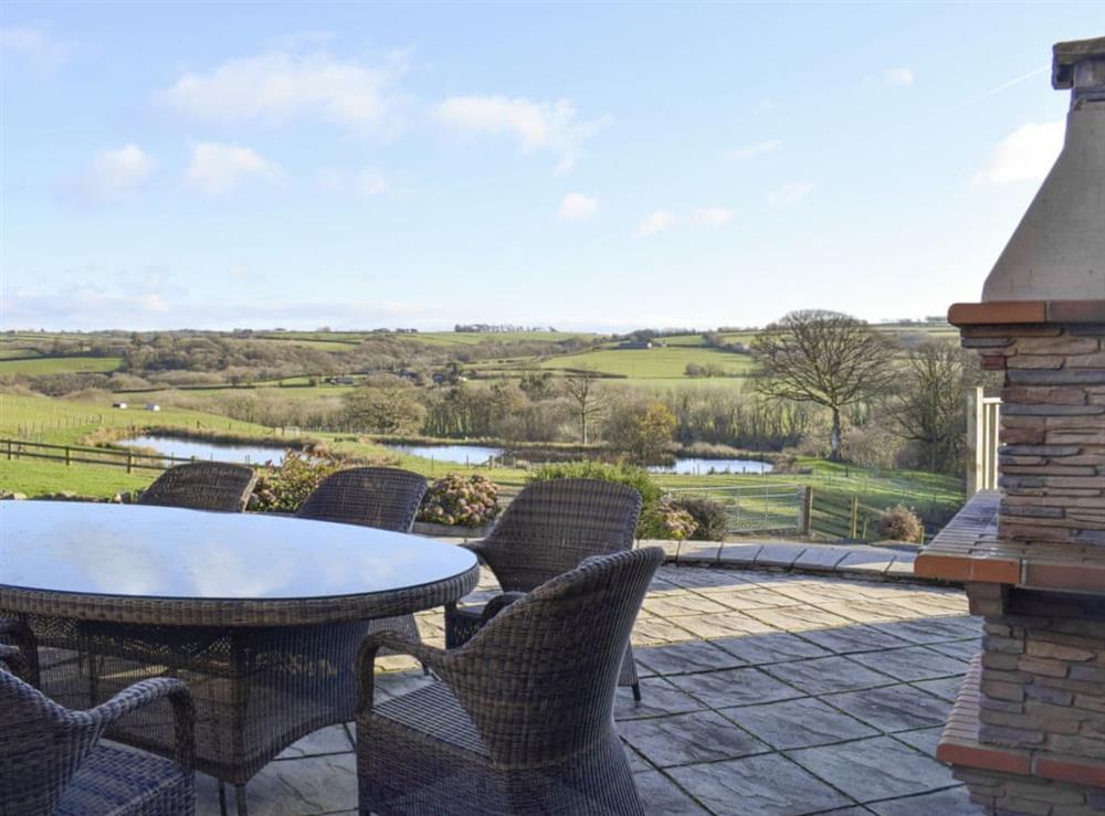 Outstanding views from the Patio area at Ffynnon Meredydd Farm House in Mydroilyn, near Aberaeron, Ceredigion., Dyfed