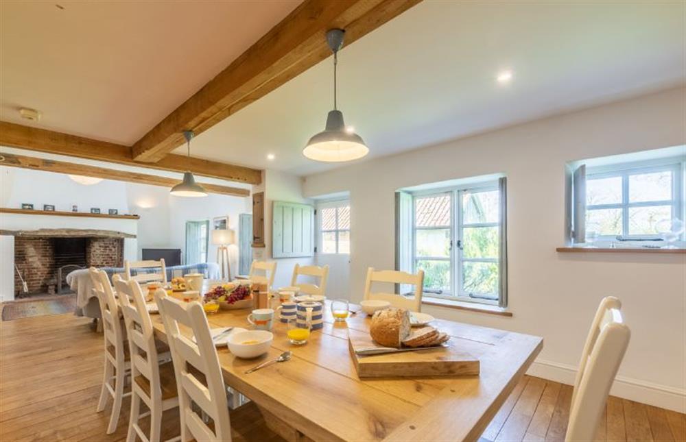 Ground floor: The big oak kitchen table at Field Row, Field Dalling near Holt