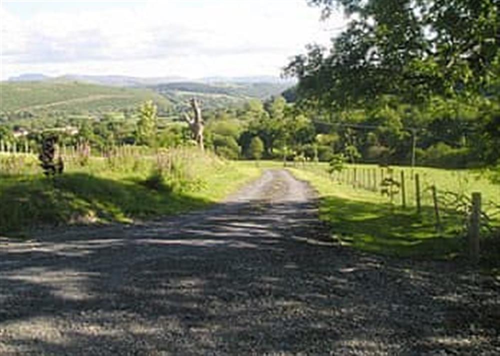 Driveway at Field View in Cynghordy, near Llandovery, Dyfed