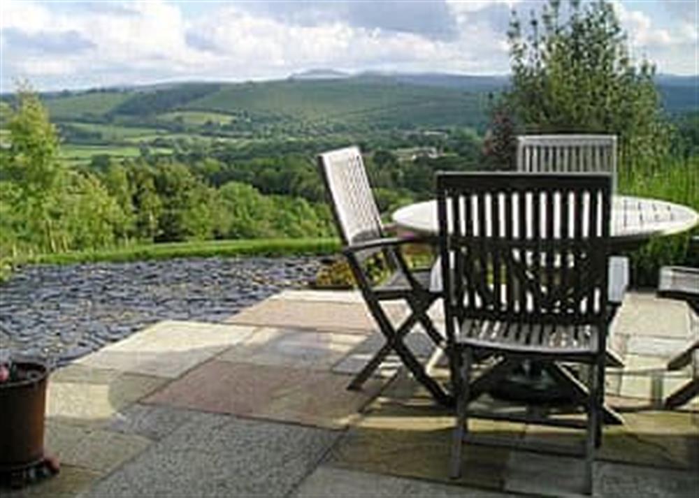 Sitting-out-area at Field View in Cynghordy, near Llandovery, Dyfed