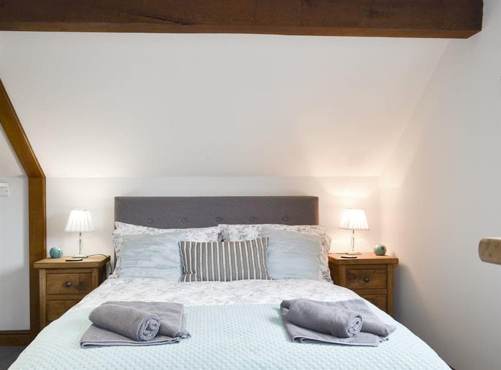 Relaxing double bedroom at Fields Farm Apartment in Peak Forest, near Buxton, Derbyshire