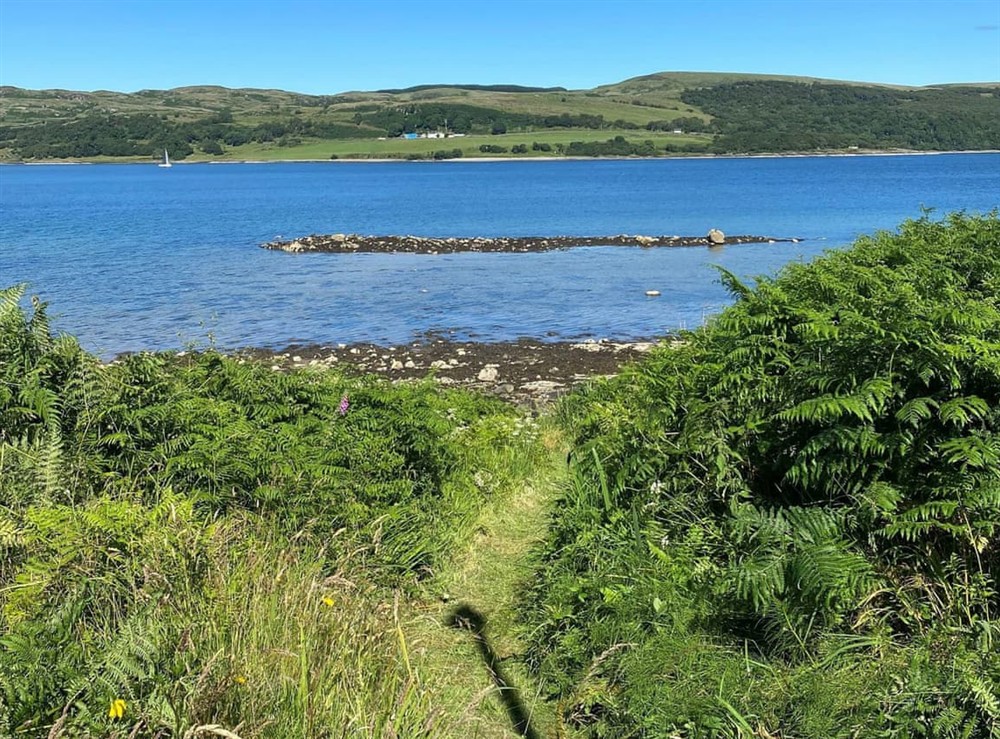 Private shorefront at Findhorn Upper Apartment in Kames, Argyll
