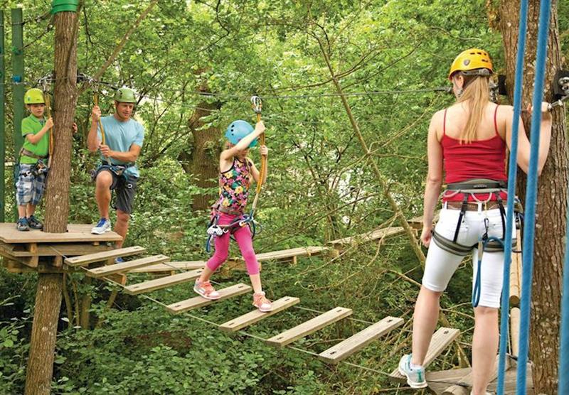 High ropes at Finlake Lodges in Chudleigh, Newton Abbot, Devon