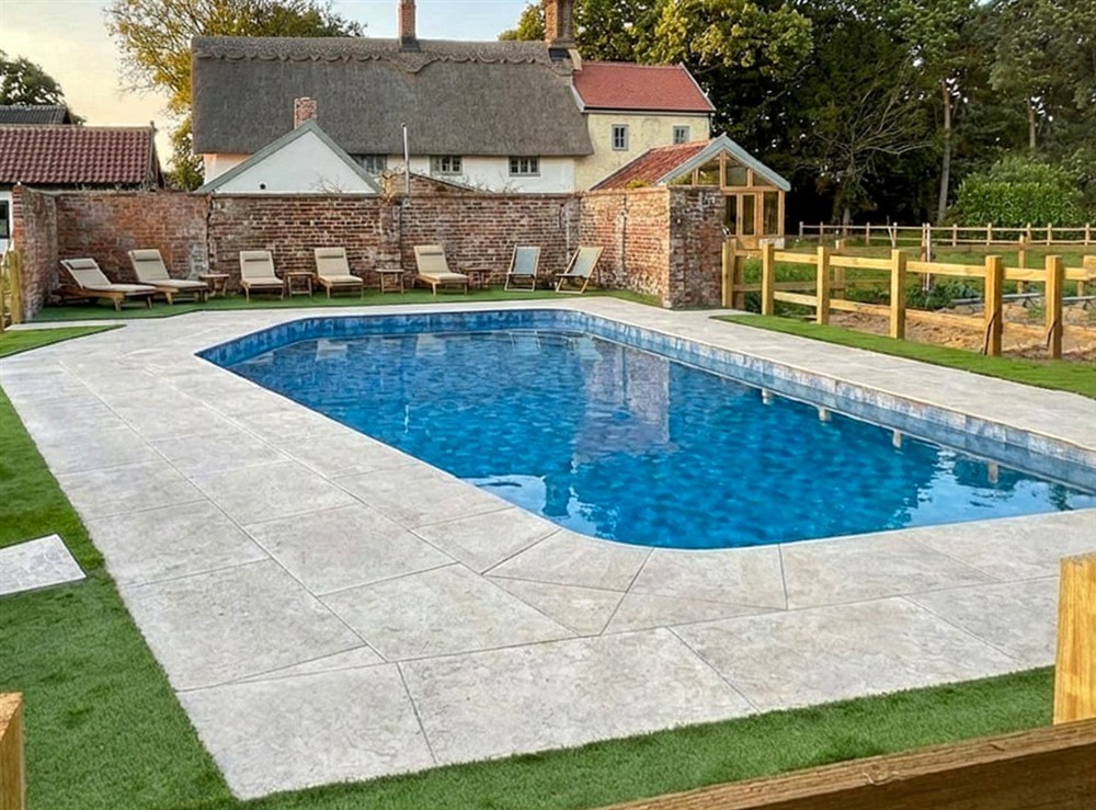 Swimming pool at Fir Grove in Wreningham, Norfolk
