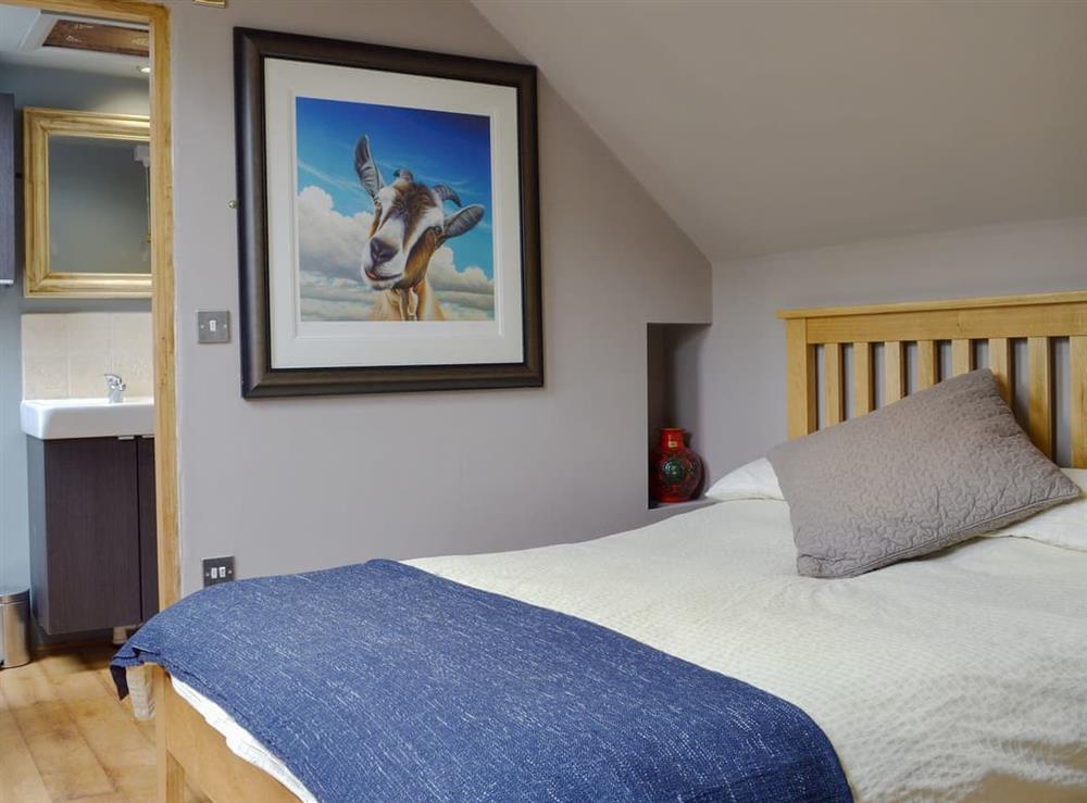 Comfortable double bedroom at Fishermans Lodge in Alderwasley, near Matlock, Derbyshire