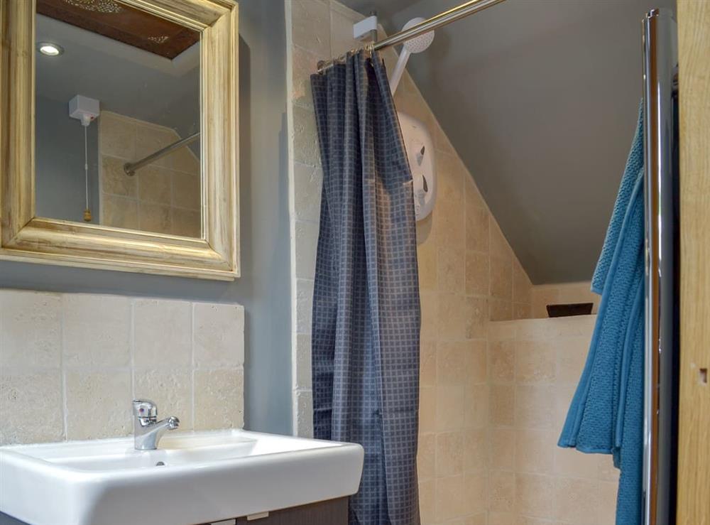 Shower room at Fishermans Lodge in Alderwasley, near Matlock, Derbyshire