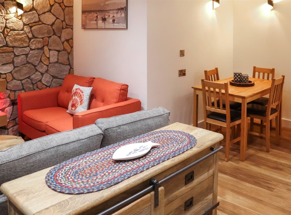 Open plan living space at Fishermans View in Saundersfoot, Dyfed