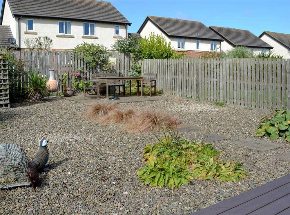 Attractive garden at Fishers Cottage in Seahouses, Northumberland