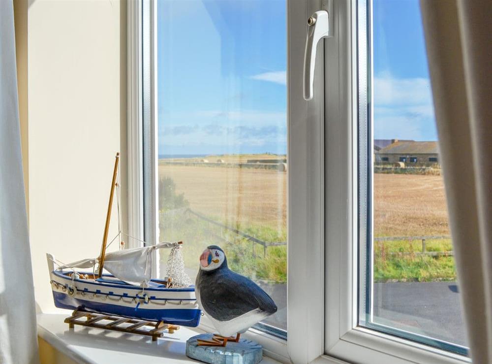 Delightful views from the twin bedroom at Fishers Cottage in Seahouses, Northumberland
