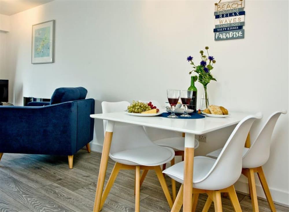 Light and airy dining area at Fistral Escape, Ocean 1 in Newquay, Cornwall