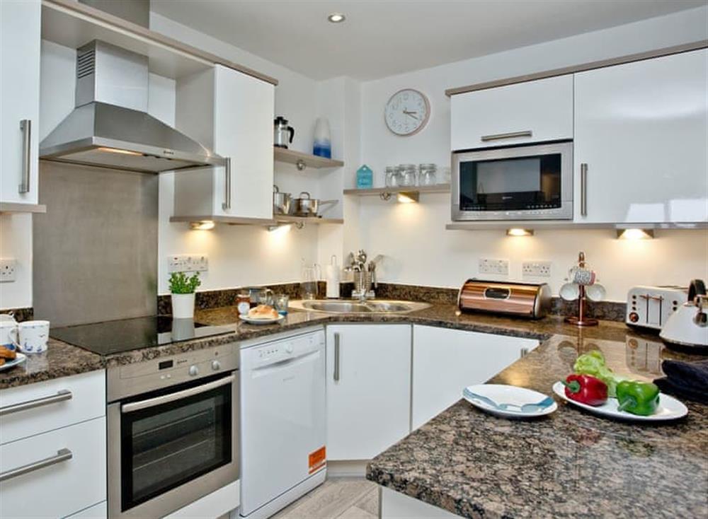Stylish kitchen area at Fistral Escape, Ocean 1 in Newquay, Cornwall