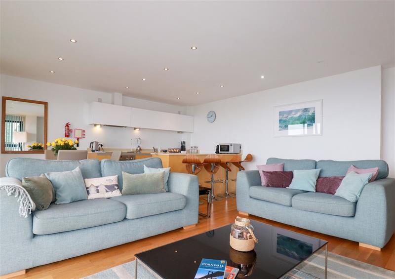 The living room at Fistral Pearl, Newquay