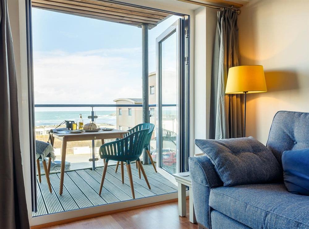 French doors leading to balcony at Fistral Waves in Newquay, Cornwall