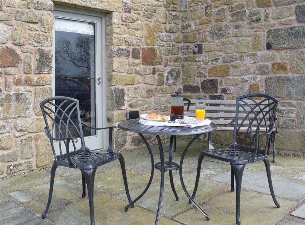 Sitting out area at Five Barred Gate Barn in Whitechapel, near Goosnargh, Lancashire
