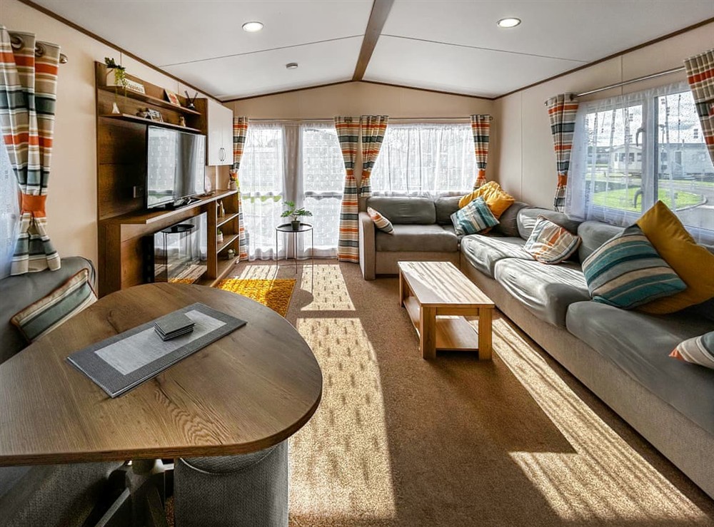 Open plan living space at Flamingoland in Malton, North Yorkshire