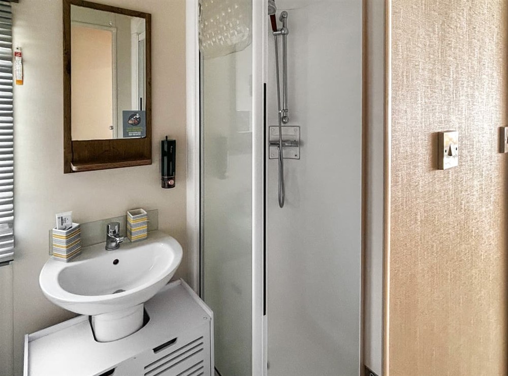 Shower room at Flamingoland in Malton, North Yorkshire