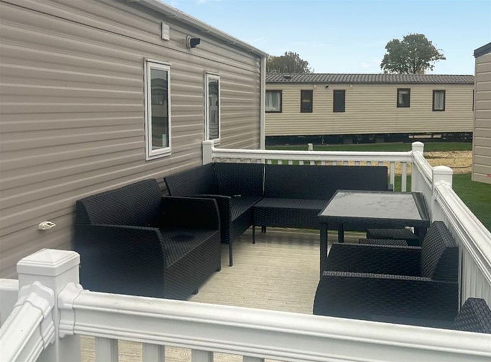 Sitting-out-area at Flamingoland in Malton, North Yorkshire