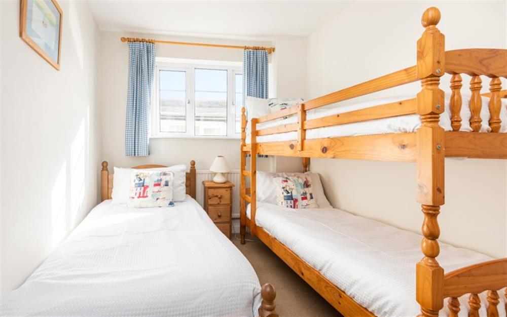 Bedroom 3 - bunk room at Flat 1, Harbour House in Lyme Regis