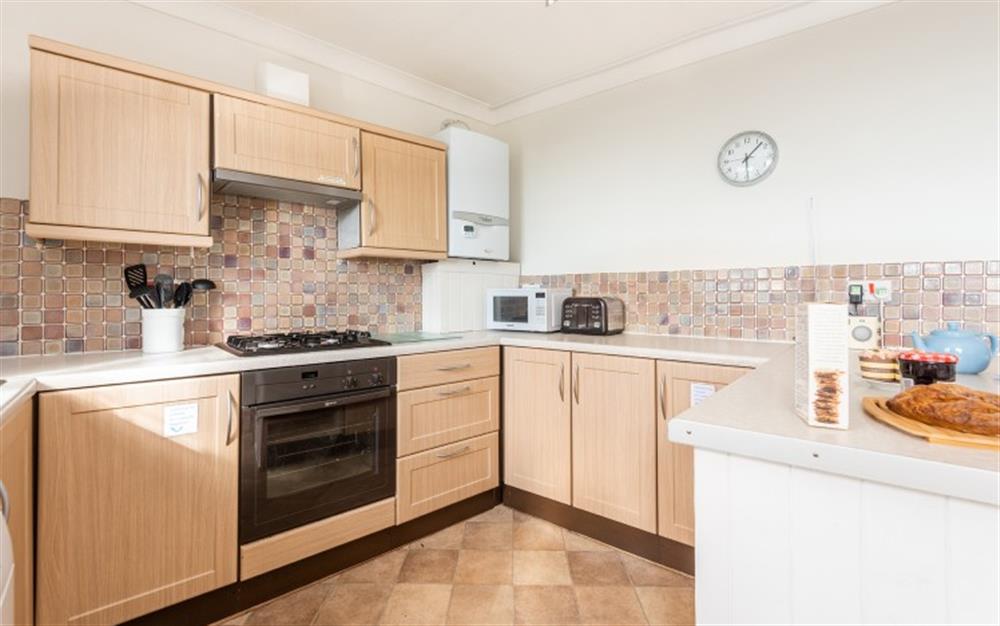 Kitchen area at Flat 1, Harbour House in Lyme Regis
