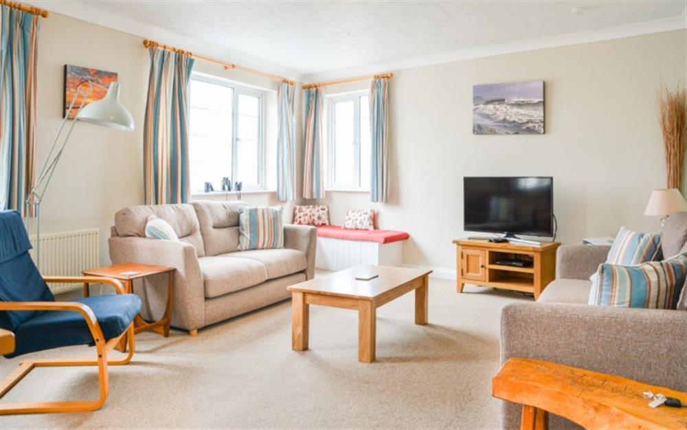 The living area at Flat 1, Harbour House in Lyme Regis