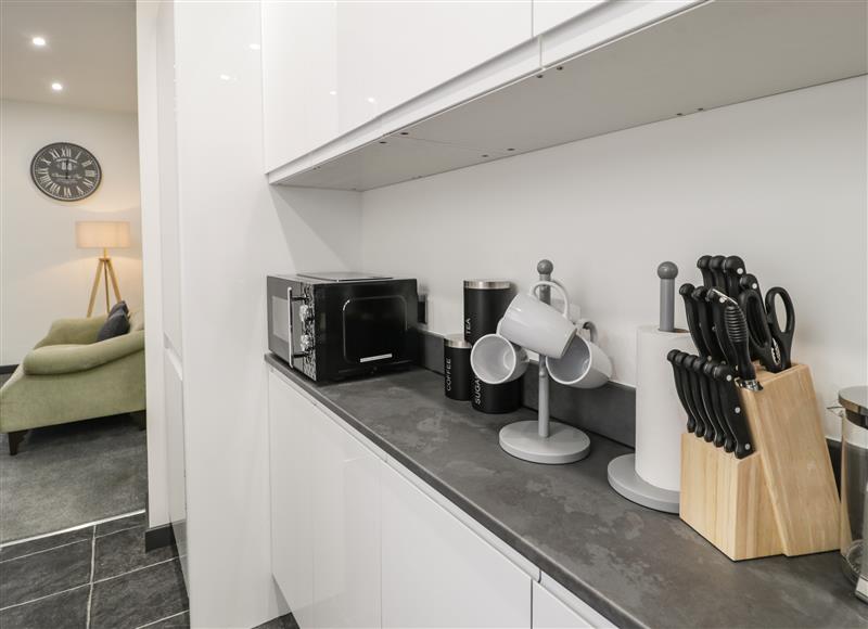 The kitchen at Flat 1, Mona House, Deganwy