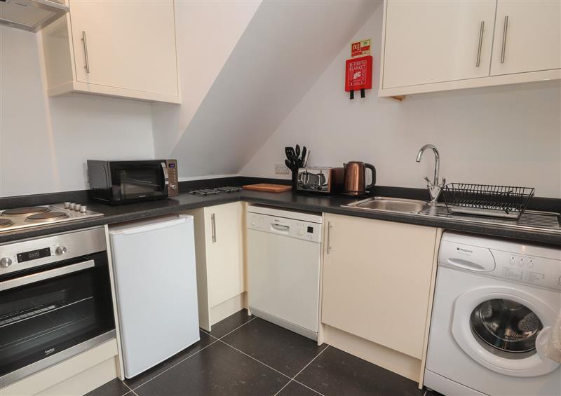 This is the kitchen at Flat 1, Prestatyn