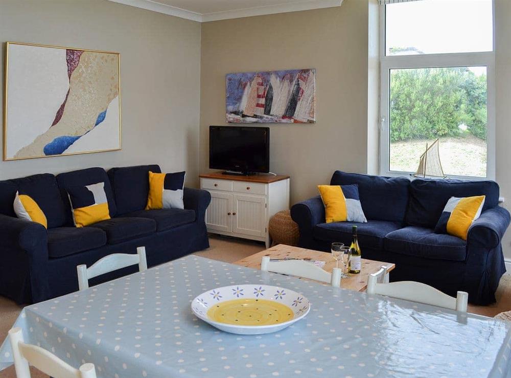 Comfortable living and dining area at Flat 10 in Coverack, near Helston, Cornwall