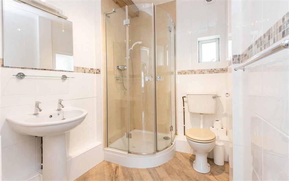 Family shower room at Flat 2, Harbour House in Lyme Regis