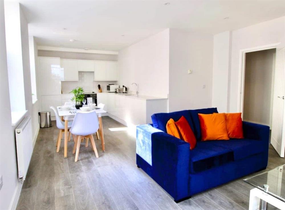 Open plan living space at Flat 2 Harbour in Ramsgate, Kent