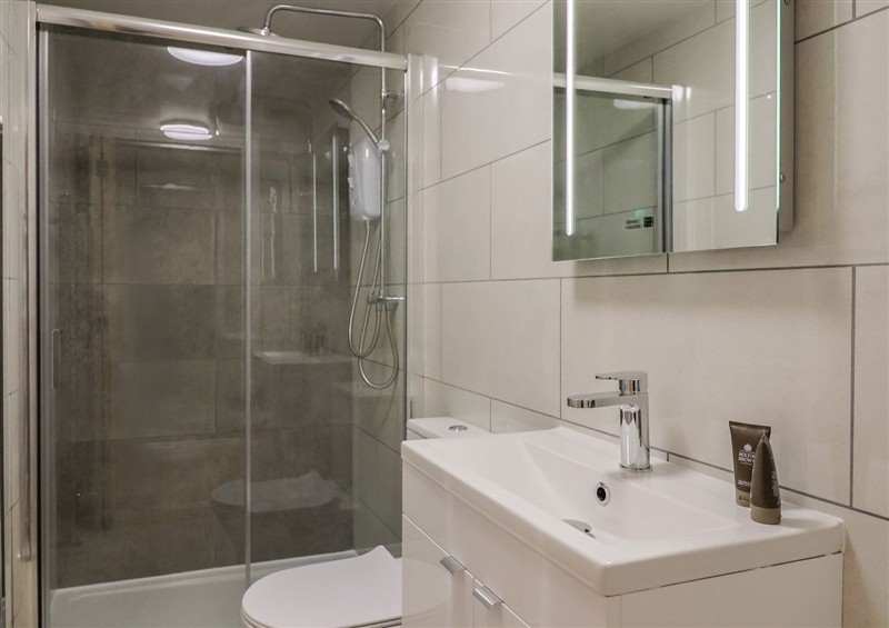 This is the bathroom at Flat 2 The Cedars, Lyme Regis