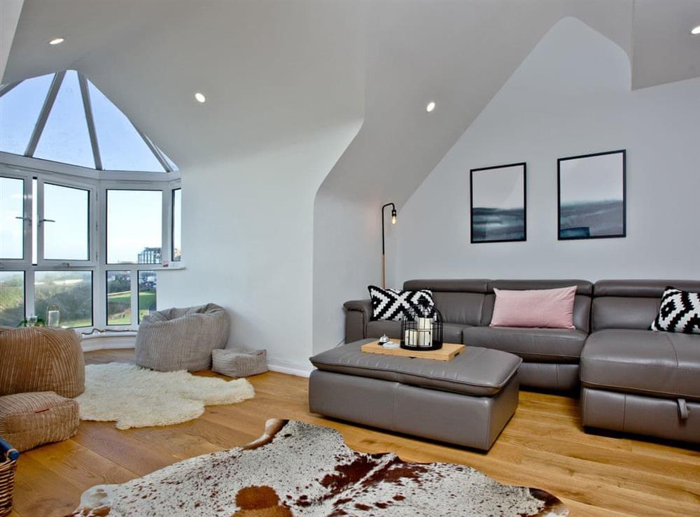 Comfortable seating within living area at Flat 25, Crest Court in Newquay, Cornwall