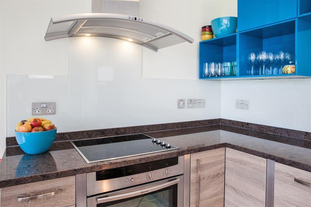 Modern, well equipped kitchen at Flat 3 Albany House in Allenhayes Road, Salcombe
