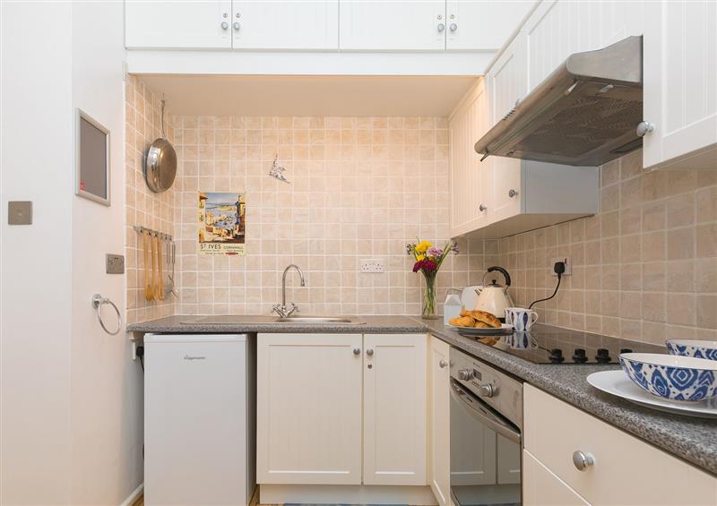 This is the kitchen at Flat 3, Pentowan Court, Carbis Bay