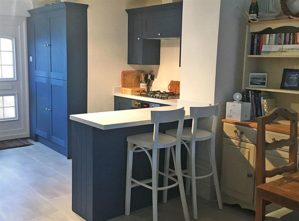 Modern kitchen area at Flat 4, Trelawney Court in Rock, Cornwall