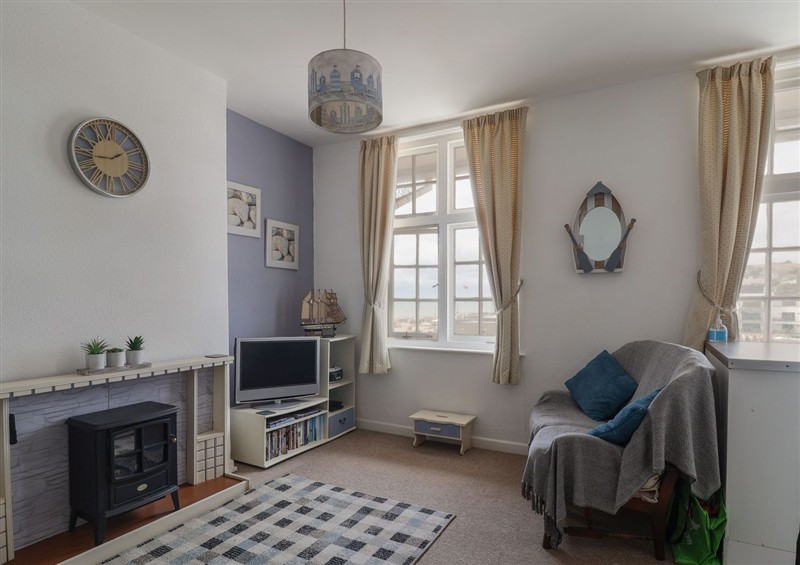 Enjoy the living room at Flat F Bay House, West Bay
