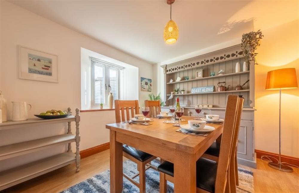 Dining room with dining table and seating for four at Flint Barn, East Runton near Cromer