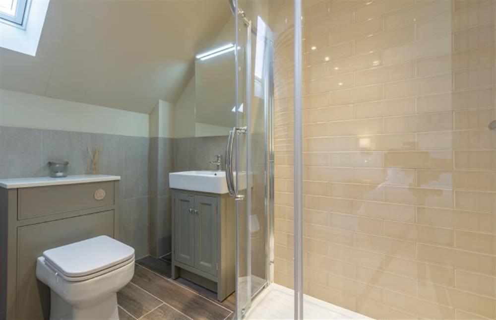 First floor: Master en-suite shower room at Flint House, Wighton near Wells-next-the-Sea